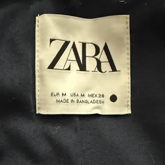 Zara Dark Blue Denim Bomber Jacket - Picture 2 of 7